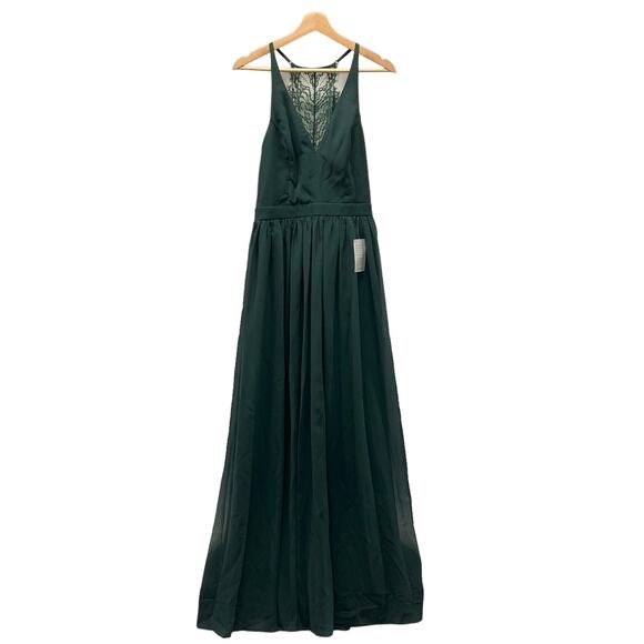 Lulus Everlasting Beauty Lace Maxi Dress Dark Emerald - Picture 2 of 5